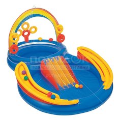 Игровой центр с горкой Intex Радуга 57453, 297х193х135 см