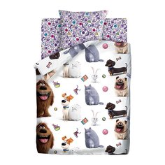 Постельное белье детское поплин (простыня 214х150 см, пододеяльник 215х145 см, наволочка 70х70 см) Тайная жизнь домашних животных домашние питомцы
