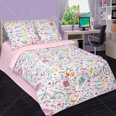 Постельное белье детское поплин (простыня 150х214 см, наволочка 70х70 см, пододеяльник 215х145 см) АртПостель Модные штучки