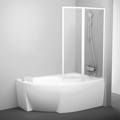 Шторка для ванны 89 см Ravak VSK2 Rosa 140 R белый прозрачное 76P70100Z1