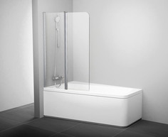 Шторка для ванны двухэлементная к ваннам 10° Ravak 10CVS2-100 L белый+транспарент 7QLA0103Z1