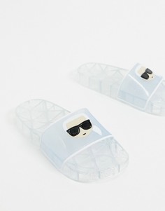 Серебристые шлепанцы Karl Lagerfeld-Серебристый