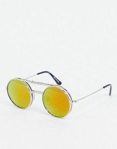 Солнцезащитные очки в серебристой оправе с подъемными красными стеклами Spitfire-Серебряный