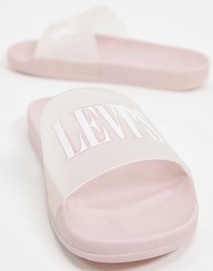 Розовые шлепанцы с логотипом Levis-Розовый