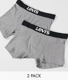 2 серых однотонных боксеров Levis-Серый