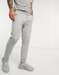 Серые брюки в тонкую полоску Lockstock-Серый