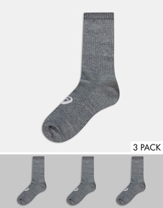 Набор из 3 пар серых носков Asics-Серый