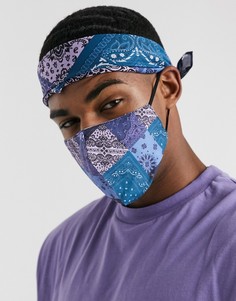 Комплект из маски для лица и банданы с принтом пейсли ASOS DESIGN-Мульти
