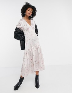 Платье миди с цветочным принтом Vila-Многоцветный