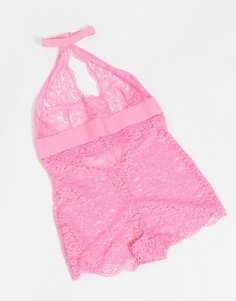 Кружевной топ с завязкой на шее Tutti Rouge Fuller Bust-Розовый