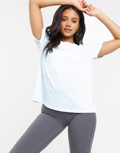 Футболка с короткими рукавами adidas-Голубой