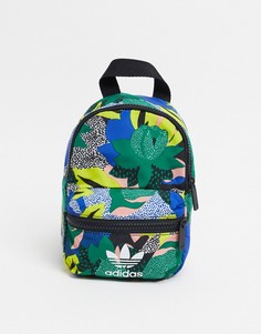 Синий рюкзак с геометрическим принтом и 3D-эффектом adidas Originals-Серебряный