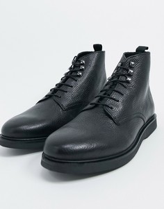 Черные кожаные ботинки H by Hudson-Черный
