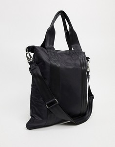 Черная сумка-шопер со съемным чехлом для ноутбука ASOS DESIGN-Черный