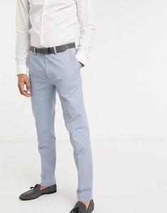 Льняные брюки узкого кроя Gianni Feraud Wedding-Голубой