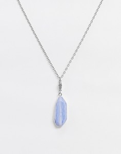 Серебристое ожерелье с синим камнем Liars & Lovers-Серебристый