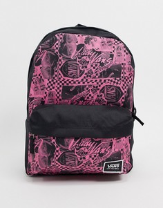 Рюкзак с розовым принтом Vans Realm Classic-Розовый