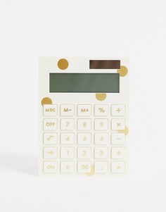 Калькулятор в золотистый горошек Kate Spade-Кремовый