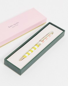Шариковая ручка с футляром в розовую полоску Kate Spade-Розовый
