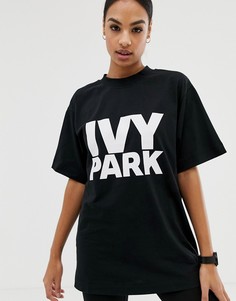 Черная oversize-футболка с логотипом Ivy Park-Черный