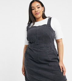 Черный джинсовый сарафан ASOS DESIGN Curve