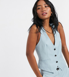 Синий жилет от комплекта-тройки ASOS DESIGN Petite-Голубой