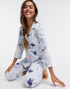 Голубая пижама с цветочным принтом LAUREN by Ralph Lauren-Синий
