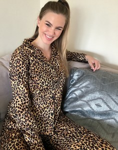 Пижама с леопардовым принтом LAUREN by Ralph Lauren-Коричневый цвет