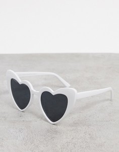Белые солнцезащитные очки в форме сердца SVNX-Белый