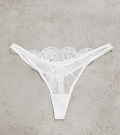 Стринги с кружевной отделкой ASOS DESIGN Curve Bridal Cheng-Белый