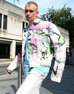 Джинсовая куртка от комплекта с принтом в стиле граффити Jaded London-Мульти