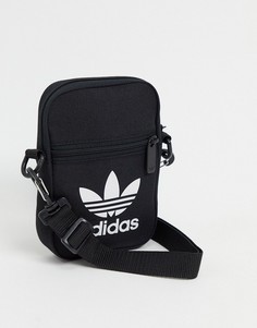 Черная сумка через плечо с логотипом adidas Originals-Черный цвет