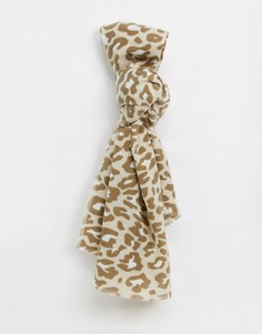Длинный шарф с леопардовым принтом ASOS DESIGN-Многоцветный