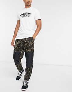 Флисовые брюки с леопардовым принтом Vans-Коричневый