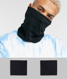 2 черные маски-снуда для лица из органического хлопка ASOS DESIGN​​​​​​​-Черный