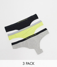 Стринги в наборе из 3 штук разных цветов French Connection-Мульти