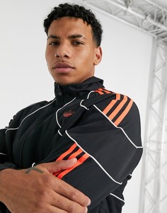 Спортивный топ черно-красного цвета adidas Originals O2K-Черный