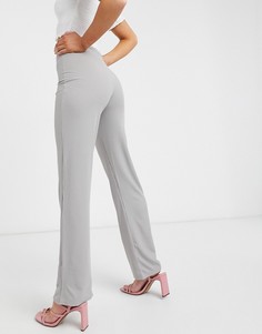 Серые широкие брюки In The Style x Demi-Серый