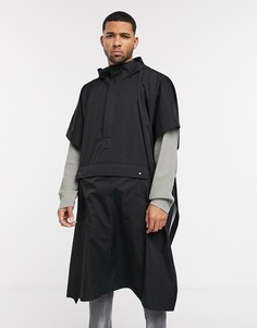Черное пончо из водостойкого материала ASOS DESIGN-Черный цвет
