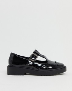 Черные лакированные туфли в стиле Мэри Джейн ASOS DESIGN-Черный цвет