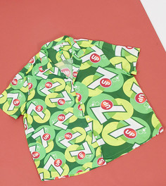 Рубашка с принтом 7 Up и отложным воротником ASOS DESIGN-Зеленый цвет