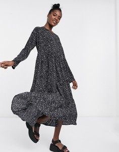 Платье миди с леопардовым принтом Noisy May-Мульти