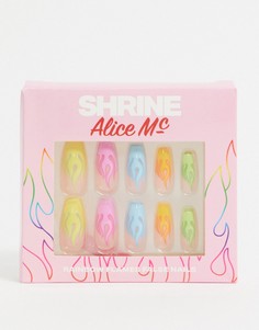 Накладные ногти Shrine X Alice MC Neon Flames-Многоцветный