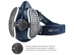 Респиратор GVS Elipse P3 RD Мас200 р.M/L класс защиты P3 до 50 ПДК