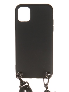Чехол Ally для APPLE iPhone 11 А1 Soft Touch с ремешком Black A1-01103