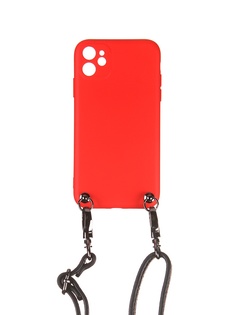 Чехол Ally для APPLE iPhone 11 А1 Soft Touch с ремешком Red A1-01101