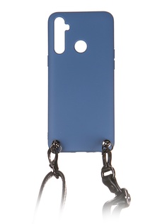 Чехол Ally для Realme 5 А1 Soft Touch с ремешком Blue A1-01150