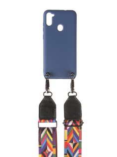 Чехол Ally для Samsung M115/A115 Galaxy M11/A11 А5 Soft Touch с ремешком Blue A5-01116