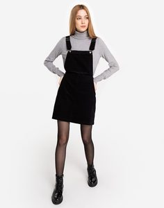 Чёрный вельветовый сарафан Gloria Jeans