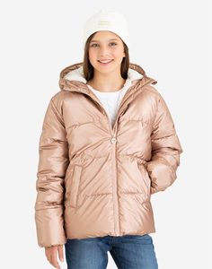 Золотистая утеплённая куртка для девочки Gloria Jeans